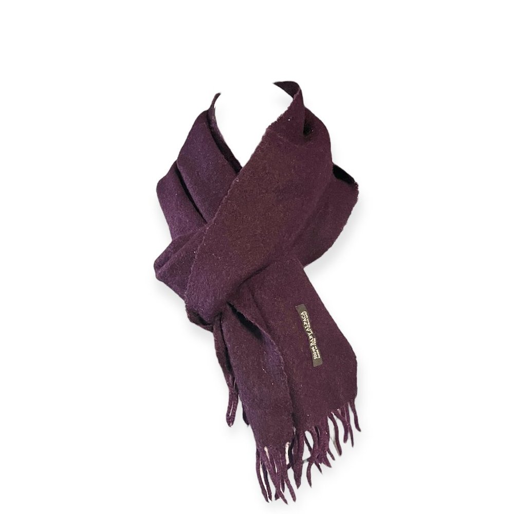 100% Baby Alpaca Scarf 64 x 11" Eggplant Purple -  Made in Peru